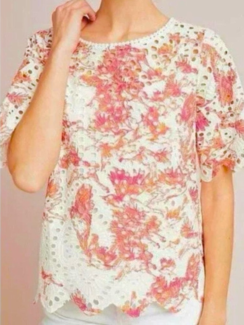 Anthropologie Porrridge Cotton Eyelet Top